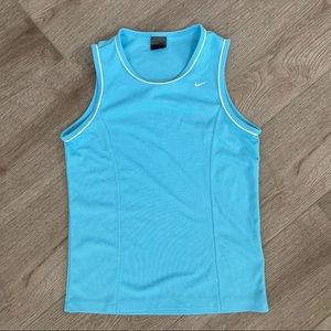 Nike Girls blue high neck tank top exercise work out dri-fit